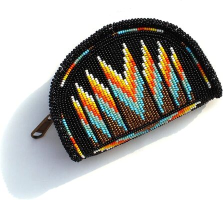 Ελαφρύ OU Heart Beaded Coin Bag χειροποίητο και μεγέθους σταδίου με ασφαλές πλευρικό κλείδωμα Zip Ιδανικό για εκδηλώσεις της ημέρας παιχνιδιού