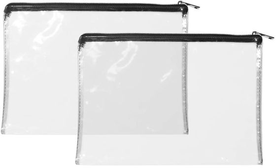 Ανακυκλώσιμες 12x8.7inch φερμουάρ χρημάτων τσάντες PVC σακουλών διαφανείς με το φερμουάρ