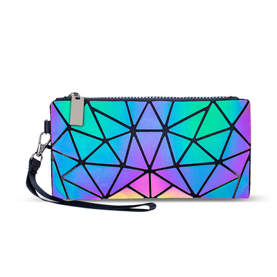 Fashion Geometry Ringer PU Δερμάτινες τσάντες Tote με λέιζερ που αλλάζει χρώμα