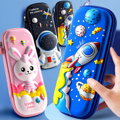 Κουτί μολύβι 3D EVA Space Pencil Box Galaxy Κουτί μολύβι αστροναύτης μολύβι Punch Blue Cartoon Κρατήρες μολύβι Μεγάλο