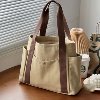 Καμβά τσάντα Tote βγαίνοντας καμβά όλα σε ένα εργασία υψηλή εμφάνιση επίπεδο μετακίνηση μεγάλη χωρητικότητα μαθητής τέχνης μονό ώμο