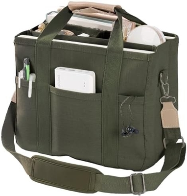 Καμβά Tote Bag με Πολλαπλές Τσέπες Crossbody Tote Bag για Γυναίκες Τρέντυ Shoulder Handbag Everything Tote Bag με Compart