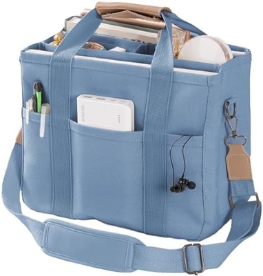Καμβά Tote Bag με Πολλαπλές Τσέπες Crossbody Tote Bag για Γυναίκες Τρέντυ Shoulder Handbag Everything Tote Bag με Compart