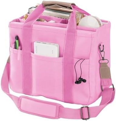 Καμβά Tote Bag με Πολλαπλές Τσέπες Crossbody Tote Bag για Γυναίκες Τρέντυ Shoulder Handbag Everything Tote Bag με Compart