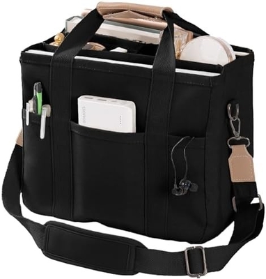 Καμβά Tote Bag με Πολλαπλές Τσέπες Crossbody Tote Bag για Γυναίκες Τρέντυ Shoulder Handbag Everything Tote Bag με Compart