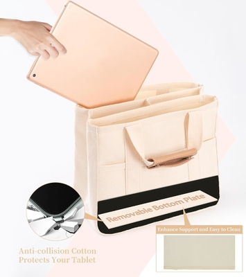 Καμβά Tote Bag με Πολλαπλές Τσέπες Crossbody Tote Bag για Γυναίκες Τρέντυ Shoulder Handbag Everything Tote Bag με Compart