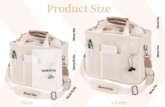Καμβά Tote Bag με Πολλαπλές Τσέπες Crossbody Tote Bag για Γυναίκες Τρέντυ Shoulder Handbag Everything Tote Bag με Compart