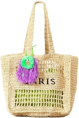 Herald Straw Mesh Beach Tote Bag για γυναίκες, Μεγάλη καλοκαιρινή ελαφριά αναδιπλούμενη υφασμένη τσάντα για το ταξίδι