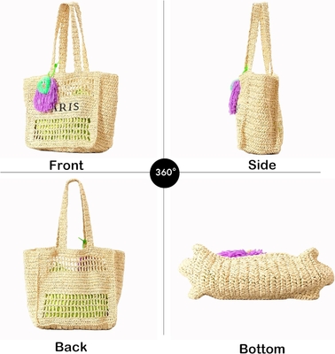 Herald Straw Mesh Beach Tote Bag για γυναίκες, Μεγάλη καλοκαιρινή ελαφριά αναδιπλούμενη υφασμένη τσάντα για το ταξίδι