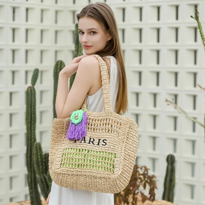 Herald Straw Mesh Beach Tote Bag για γυναίκες, Μεγάλη καλοκαιρινή ελαφριά αναδιπλούμενη υφασμένη τσάντα για το ταξίδι
