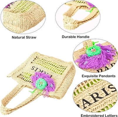 Herald Straw Mesh Beach Tote Bag για γυναίκες, Μεγάλη καλοκαιρινή ελαφριά αναδιπλούμενη υφασμένη τσάντα για το ταξίδι