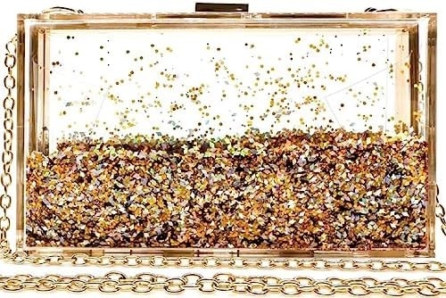 JeVenis Μαγική Διαφανής Sequins Συμπλέκτης τσάντα βραδινό τσάντα για το πάρτι χορό νύφη
