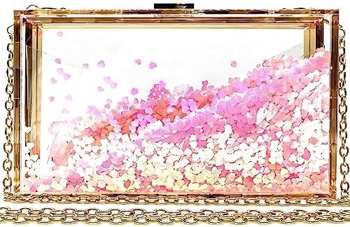 JeVenis Μαγική Διαφανής Sequins Συμπλέκτης τσάντα βραδινό τσάντα για το πάρτι χορό νύφη