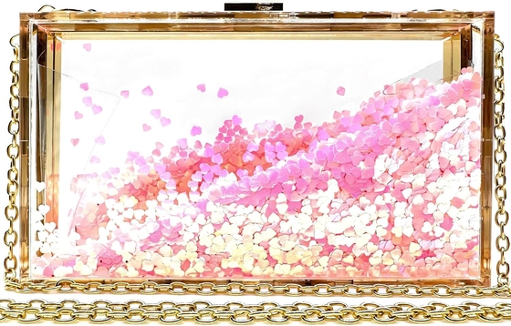 JeVenis Μαγική Διαφανής Sequins Συμπλέκτης τσάντα βραδινό τσάντα για το πάρτι χορό νύφη