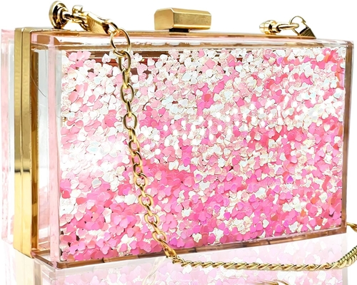 JeVenis Μαγική Διαφανής Sequins Συμπλέκτης τσάντα βραδινό τσάντα για το πάρτι χορό νύφη