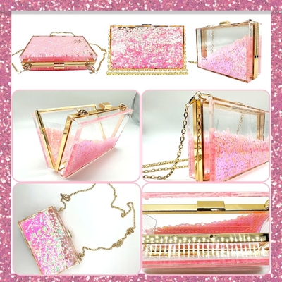 JeVenis Μαγική Διαφανής Sequins Συμπλέκτης τσάντα βραδινό τσάντα για το πάρτι χορό νύφη
