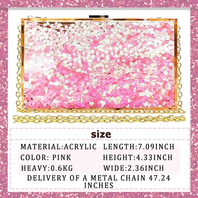 JeVenis Μαγική Διαφανής Sequins Συμπλέκτης τσάντα βραδινό τσάντα για το πάρτι χορό νύφη