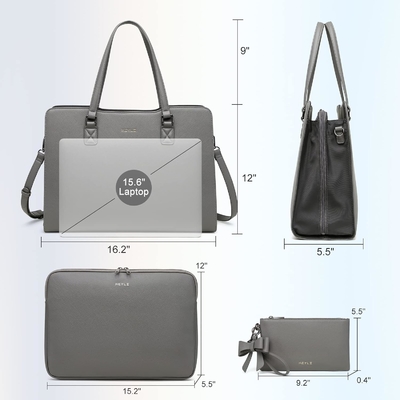 KEYLI 4PC SETS LAPTOP BAG ΓΙΑ Γυναίκες Μεγάλο δερμάτινο ΛΑΠΤΟΠ BRIEFCASE με USB φορτιστή ΠΟΡΤΗΡΙΣΜΟΣ ΠΟΛΙΤΗΡΙΣΜΟΣ ΠΟΛΙΤΗΡΙΣΜΟΣ ΠΟΛΙΤΗΡΙΣΜΟΣ
