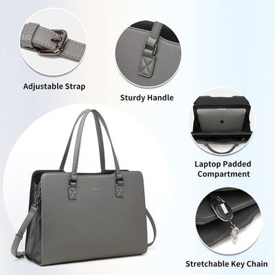 KEYLI 4PC SETS LAPTOP BAG ΓΙΑ Γυναίκες Μεγάλο δερμάτινο ΛΑΠΤΟΠ BRIEFCASE με USB φορτιστή ΠΟΡΤΗΡΙΣΜΟΣ ΠΟΛΙΤΗΡΙΣΜΟΣ ΠΟΛΙΤΗΡΙΣΜΟΣ ΠΟΛΙΤΗΡΙΣΜΟΣ