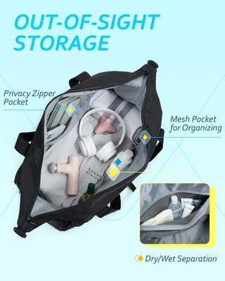 BAGSMART Gym Bag με χώρο παπουτσιών και υγρή τσέπη, ελαφριά αθλητική ταξιδιωτική τσάντα, C TO STORE SPORTS SHOES WATER