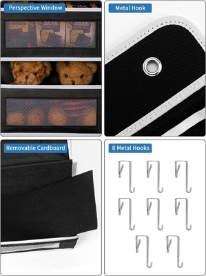 JARLINK 2 Pack 5-Rack Over Door Hanging Organizer, Δυνατό να αναδιπλωθεί τοίχωμα 4 Μεγάλη τσέπη Μεγάλη χωρητικότητα αποθήκευση με PVC