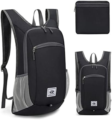 Τύλιες τσάντες για πεζοπορία 15L Ultralight Lightweight Packable Hiking Backpacks Water Resistant Folding Daypack για ταξίδια (Γκρι)