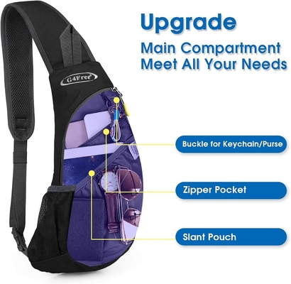 G4Free Sling Bags Άνδρες και Γυναίκες Ρεφαλάκι ώμου Μικρό Cross Body Ρεφαλάκι στήθους Sling (Μαύρο)