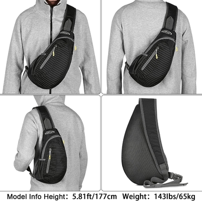 G4Free Sling Bags Άνδρες και Γυναίκες Ρεφαλάκι ώμου Μικρό Cross Body Ρεφαλάκι στήθους Sling (Μαύρο)