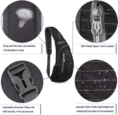 G4Free Sling Bags Άνδρες και Γυναίκες Ρεφαλάκι ώμου Μικρό Cross Body Ρεφαλάκι στήθους Sling (Μαύρο)