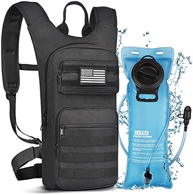 Ρυθμιστική τσάντα με νεροδόχο κύστη 3L TPU, Tactical Molle Water Backpack για άνδρες γυναίκες, Hydration Pack για πεζοπορία
