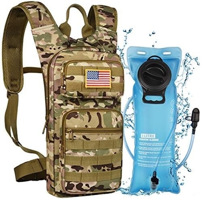Ρυθμιστική τσάντα με νεροδόχο κύστη 3L TPU, Tactical Molle Water Backpack για άνδρες γυναίκες, Hydration Pack για πεζοπορία