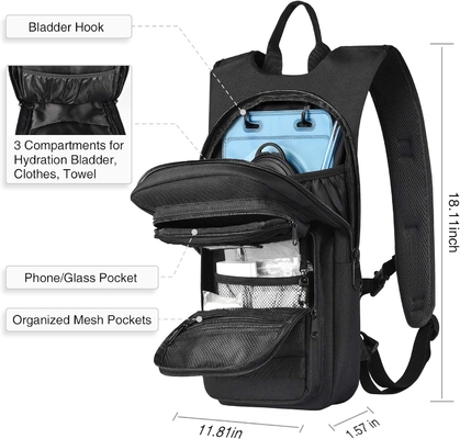 Ρυθμιστική τσάντα με νεροδόχο κύστη 3L TPU, Tactical Molle Water Backpack για άνδρες γυναίκες, Hydration Pack για πεζοπορία