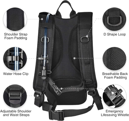 Ρυθμιστική τσάντα με νεροδόχο κύστη 3L TPU, Tactical Molle Water Backpack για άνδρες γυναίκες, Hydration Pack για πεζοπορία