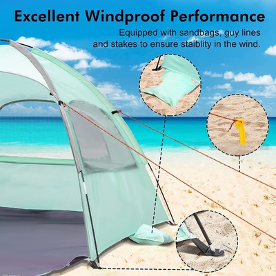 WhiteFang Beach Tent Αντι-UV φορητό καταφύγιο ηλιακής σκιάς για 3/4/6 άτομα, επεκτάσιμο πάτωμα με 3 πλέγματα εξαερισμού