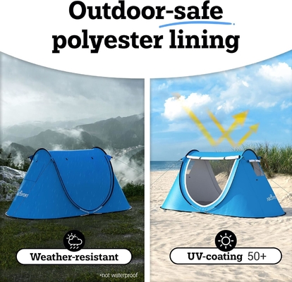 Abco Pop Up Tent για 2 άτομα - Φορητή Καμπίνα με 2 πόρτες, ανθεκτική στο νερό και προστασία από την υπεριώδη ακτινοβολία, τσάντα μεταφοράς - Sky Blue