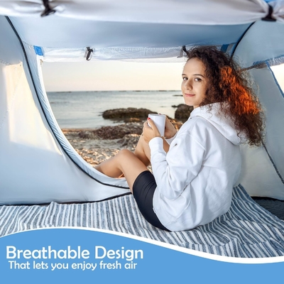 Abco Pop Up Tent για 2 άτομα - Φορητή Καμπίνα με 2 πόρτες, ανθεκτική στο νερό και προστασία από την υπεριώδη ακτινοβολία, τσάντα μεταφοράς - Sky Blue