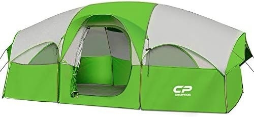 CAMPROS CP σκηνή 8 ατόμων σκηνές κατασκήνωσης ανθεκτική στις καιρικές συνθήκες οικογενειακή σκηνή 5 μεγάλα δίκτυα παράθυρα, διπλό στρώμα, διαιρεμένο