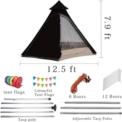 12'x10'x8'Κουπίλος Καμπινγκ Τέντα 5-6 άτομα 4 εποχή Διπλά στρώματα Ανερόστεγοι Αντι-UV Ανεμοστεγείς Τέντες Οικογενειακή υπαίθρια κατασκήνωση