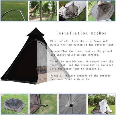 12'x10'x8'Κουπίλος Καμπινγκ Τέντα 5-6 άτομα 4 εποχή Διπλά στρώματα Ανερόστεγοι Αντι-UV Ανεμοστεγείς Τέντες Οικογενειακή υπαίθρια κατασκήνωση