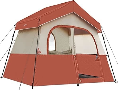 HIKERGARDEN 6 Προσωπική σκηνή κατασκήνωσης - Φορητή εύκολη εγκατάσταση οικογενειακή σκηνή για κατασκήνωση, άνετο αδιάβροχο ύφασμα Καμπίνα σκηνή εξωτερικά