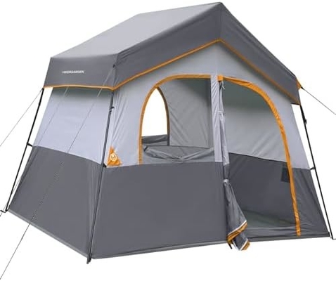 HIKERGARDEN 6 Προσωπική σκηνή κατασκήνωσης - Φορητή εύκολη εγκατάσταση οικογενειακή σκηνή για κατασκήνωση, άνετο αδιάβροχο ύφασμα Καμπίνα σκηνή εξωτερικά