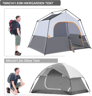 HIKERGARDEN 6 Προσωπική σκηνή κατασκήνωσης - Φορητή εύκολη εγκατάσταση οικογενειακή σκηνή για κατασκήνωση, άνετο αδιάβροχο ύφασμα Καμπίνα σκηνή εξωτερικά