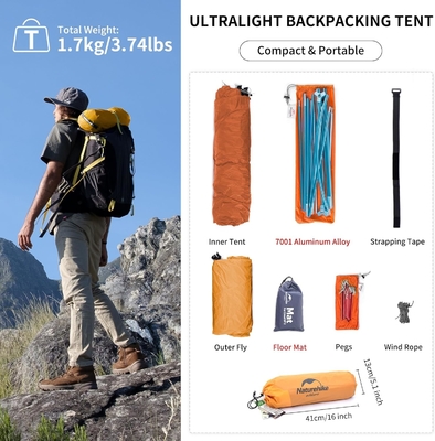 Naturehike Cloud-Up 1 Προσωπική σκηνή ελαφρύς βάρος σκηνή σακίδας για έναν άνθρωπο, Αδιάβροχη Ultralight μονόπροσωπική σκηνή, Κάντε