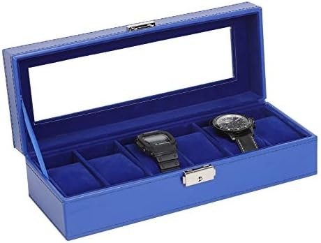 NEX 6 Slots Watch Box Οργανωτής για άνδρες, Μαύρο ρολόι Κρατητής Στάβλος Εμφάνιση Κουτί Αποθήκευσης