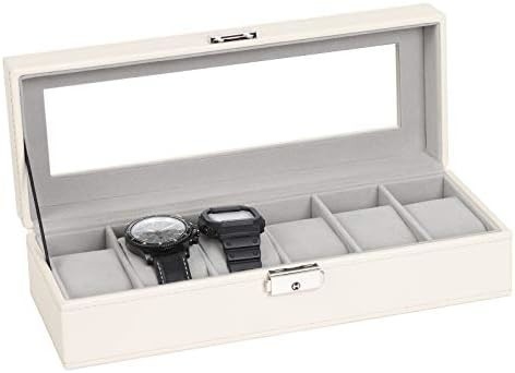NEX 6 Slots Watch Box Οργανωτής για άνδρες, Μαύρο ρολόι Κρατητής Στάβλος Εμφάνιση Κουτί Αποθήκευσης