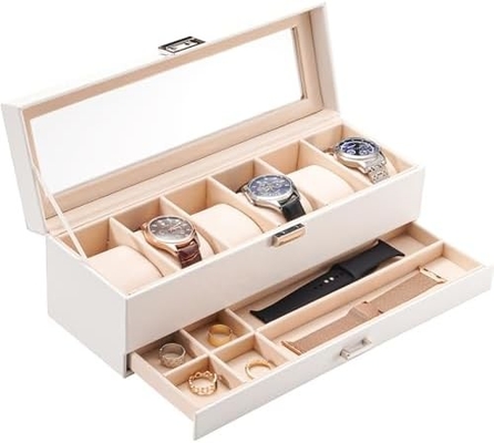 ProCase Watch Box Οργανωτής για άνδρες, 6 Slot Watch Display Case με συρτάρι, Ημέρα του Πατέρα δώρο ανδρών Watch Holder Watch