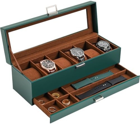 ProCase Watch Box Οργανωτής για άνδρες, 6 Slot Watch Display Case με συρτάρι, Ημέρα του Πατέρα δώρο ανδρών Watch Holder Watch