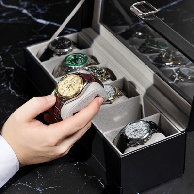 ProCase Watch Box Οργανωτής για άνδρες, 6 Slot Watch Display Case με συρτάρι, Ημέρα του Πατέρα δώρο ανδρών Watch Holder Watch