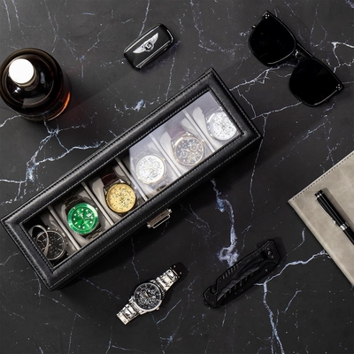 ProCase Watch Box Οργανωτής για άνδρες, 6 Slot Watch Display Case με συρτάρι, Ημέρα του Πατέρα δώρο ανδρών Watch Holder Watch