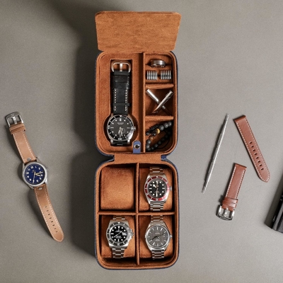 ROTHWELL 5 Watch Ταξιδιωτική Κουτί Αποθήκευση Οργανωτής για 5 ρολόγια